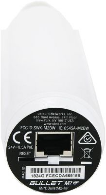 Точка доступа Ubiquiti BULLETM2-HP вид сзади порт Ethernet